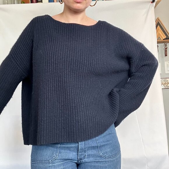 Nili Lotan Medium Cotton/Cashmere/Silk Navy blue sweater - Picture 7 of 16